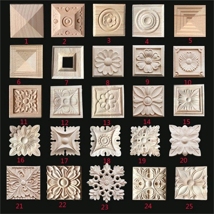 wood rosette appliques (4)